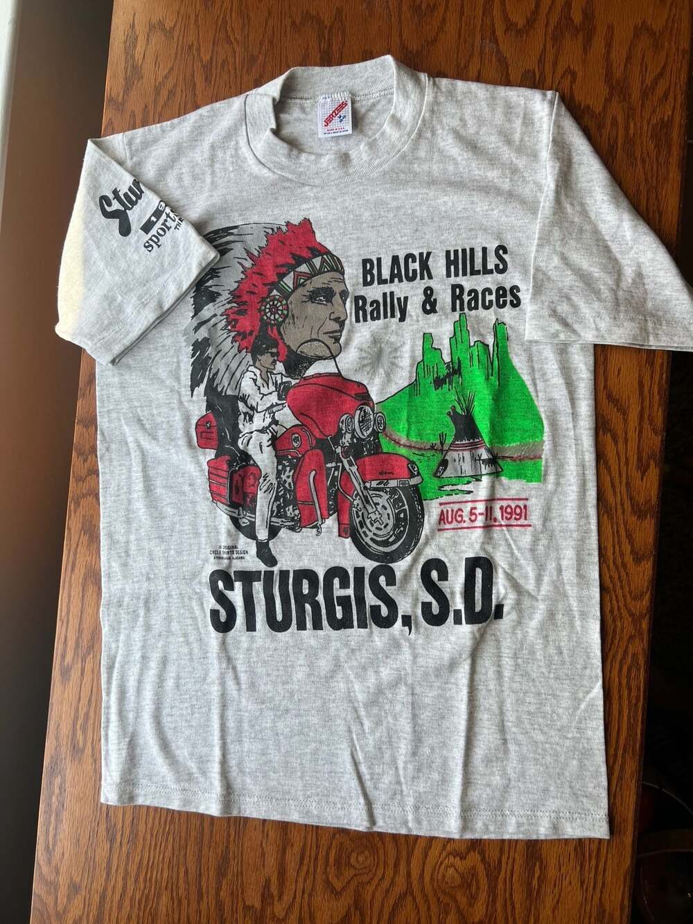 Vintage 1991 Sturgis Black Hills Rally & Races Graphic T-Shirt